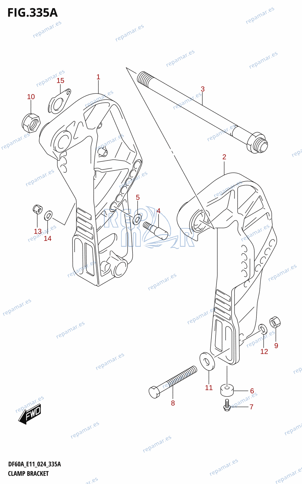 335A - CLAMP BRACKET (DF40A,DF40ATH,DF50A,DF50ATH)