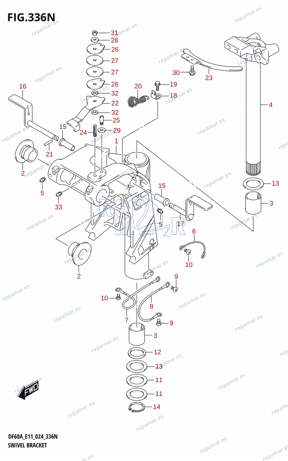 336N - SWIVEL BRACKET (DF40A,DF50A)