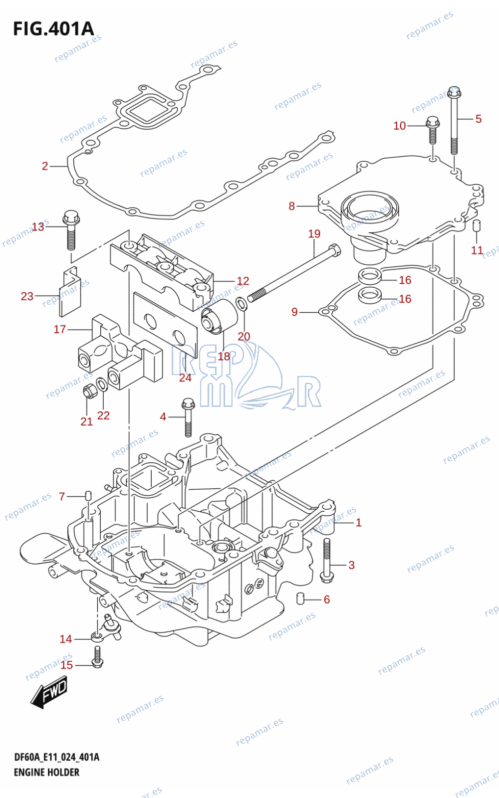 401A - ENGINE HOLDER ((DF40A,DF40AST,DF50A,DF60A):(E11,E34,E40))