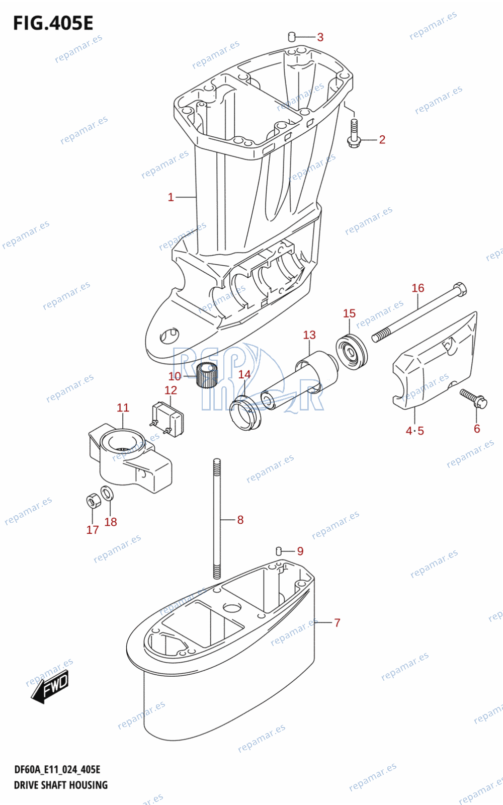 405E - DRIVE SHAFT HOUSING (DF60A:E11)