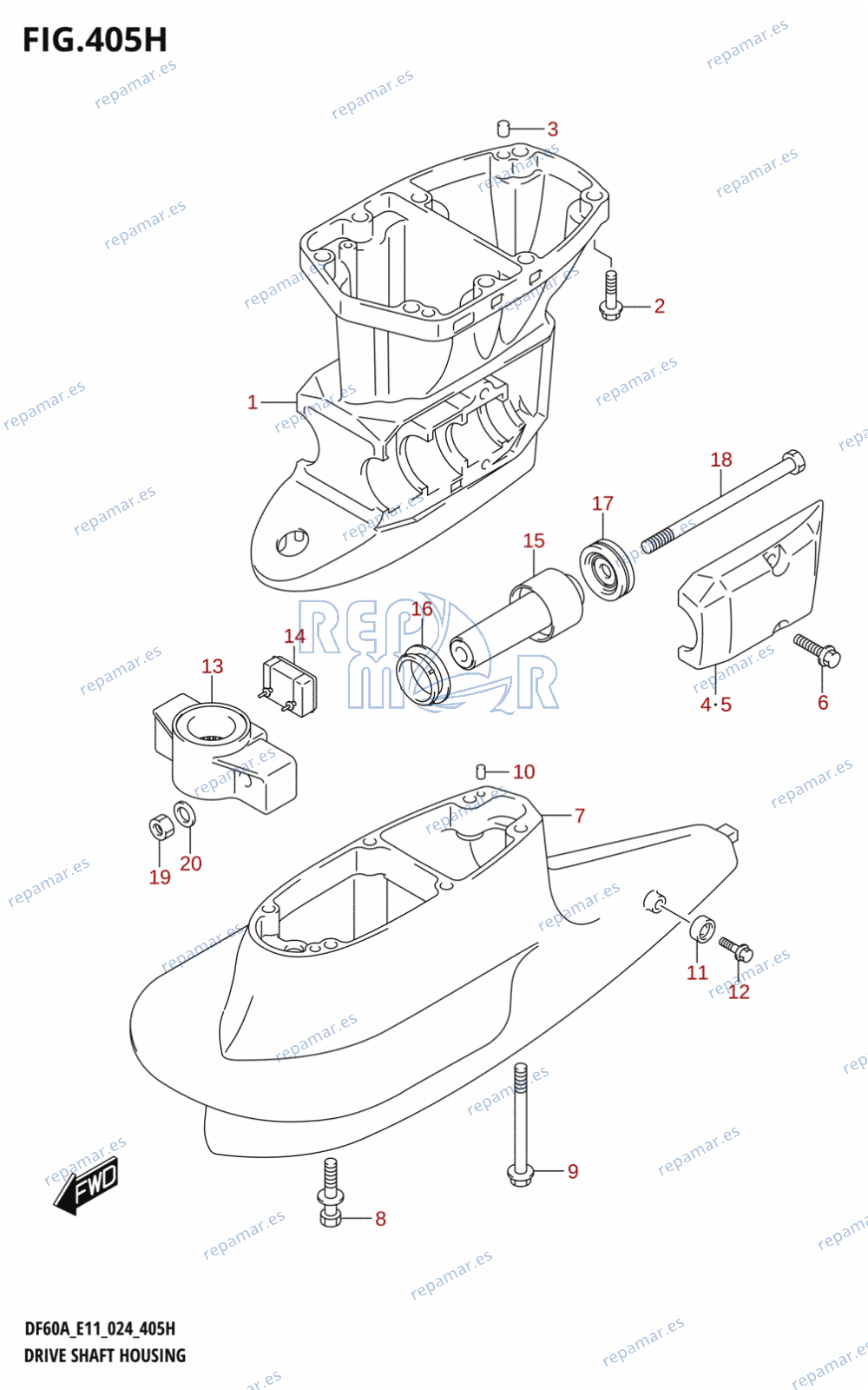 405H - DRIVE SHAFT HOUSING (DF40ASVT)