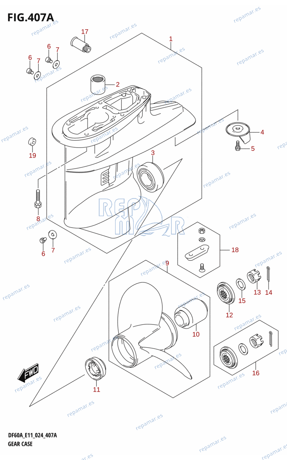 407A - GEAR CASE (DF40A,DF40AST,DF50A)