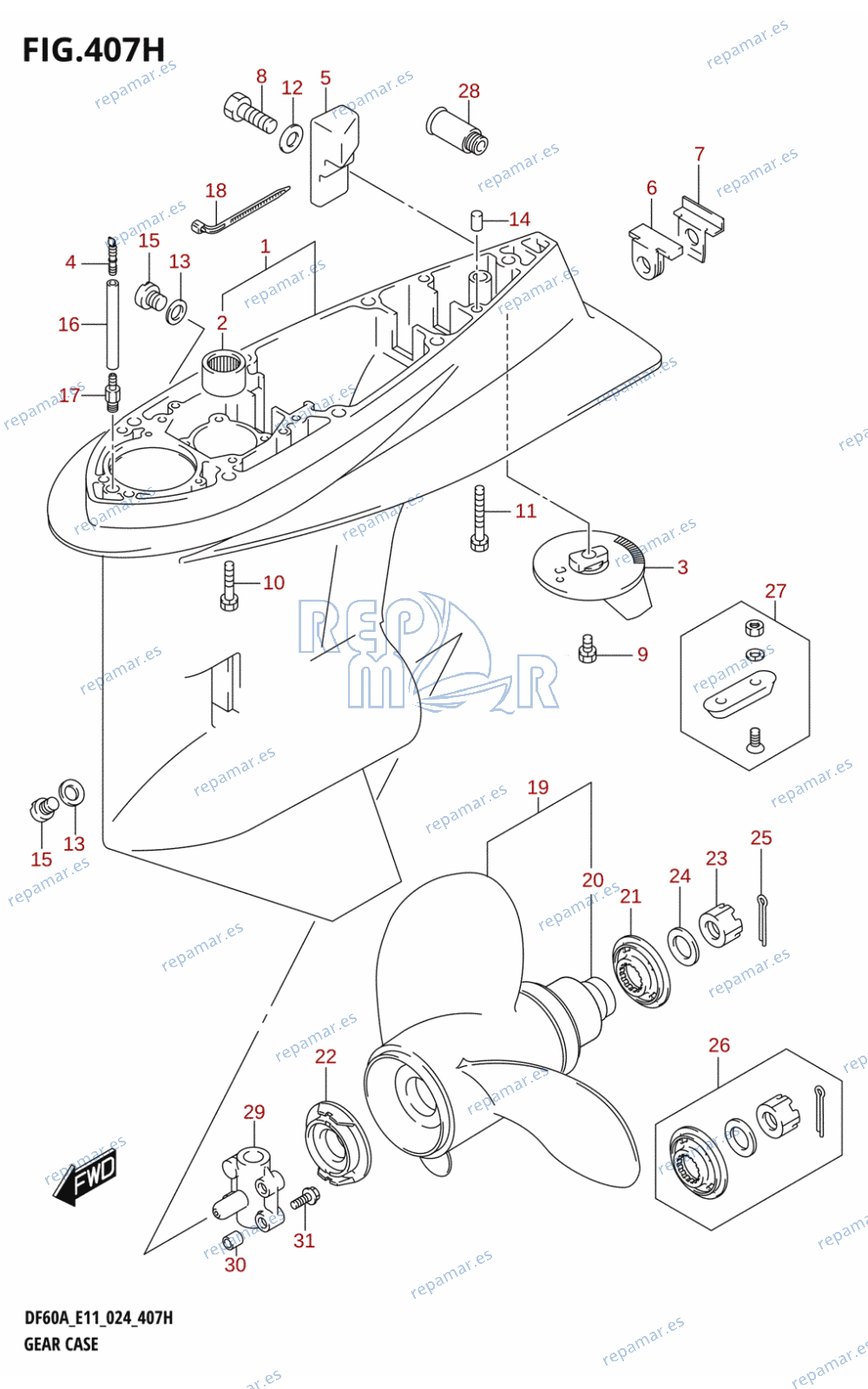 407H - GEAR CASE (DF40ASVT)