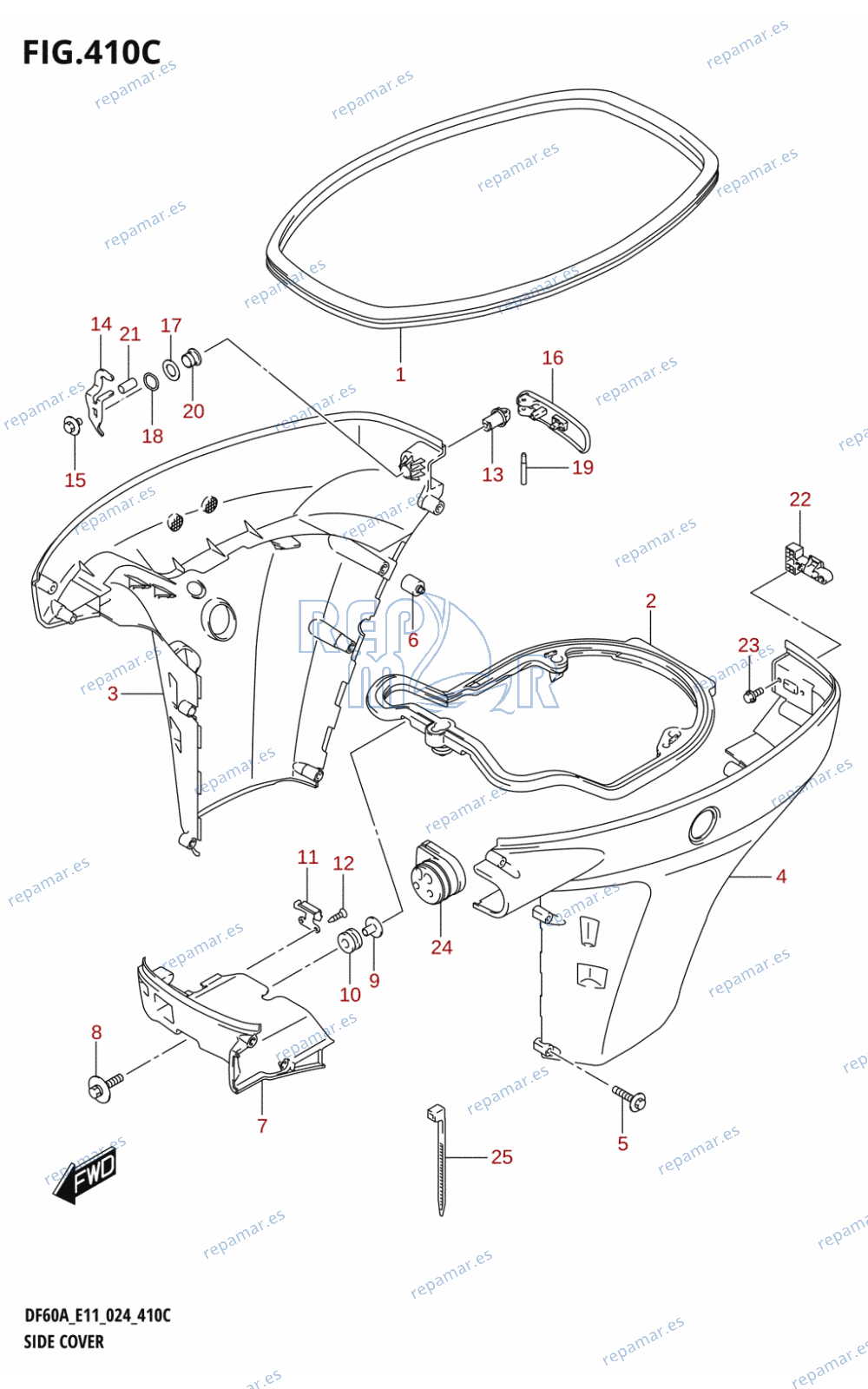 410C - SIDE COVER (DF40A,DF40AQH,DF40ATH,DF40AST,DF50A,DF50ATH,DF60A,DF60AQH,DF60ATH,DF40ASVT)