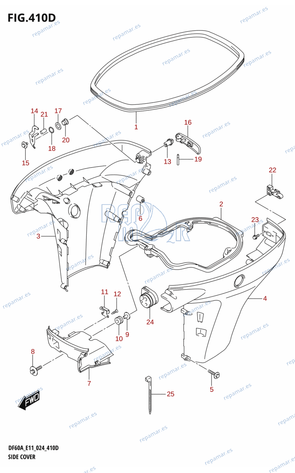 410D - SIDE COVER (DF50AVT,DF60AVT,DF60AVTH)