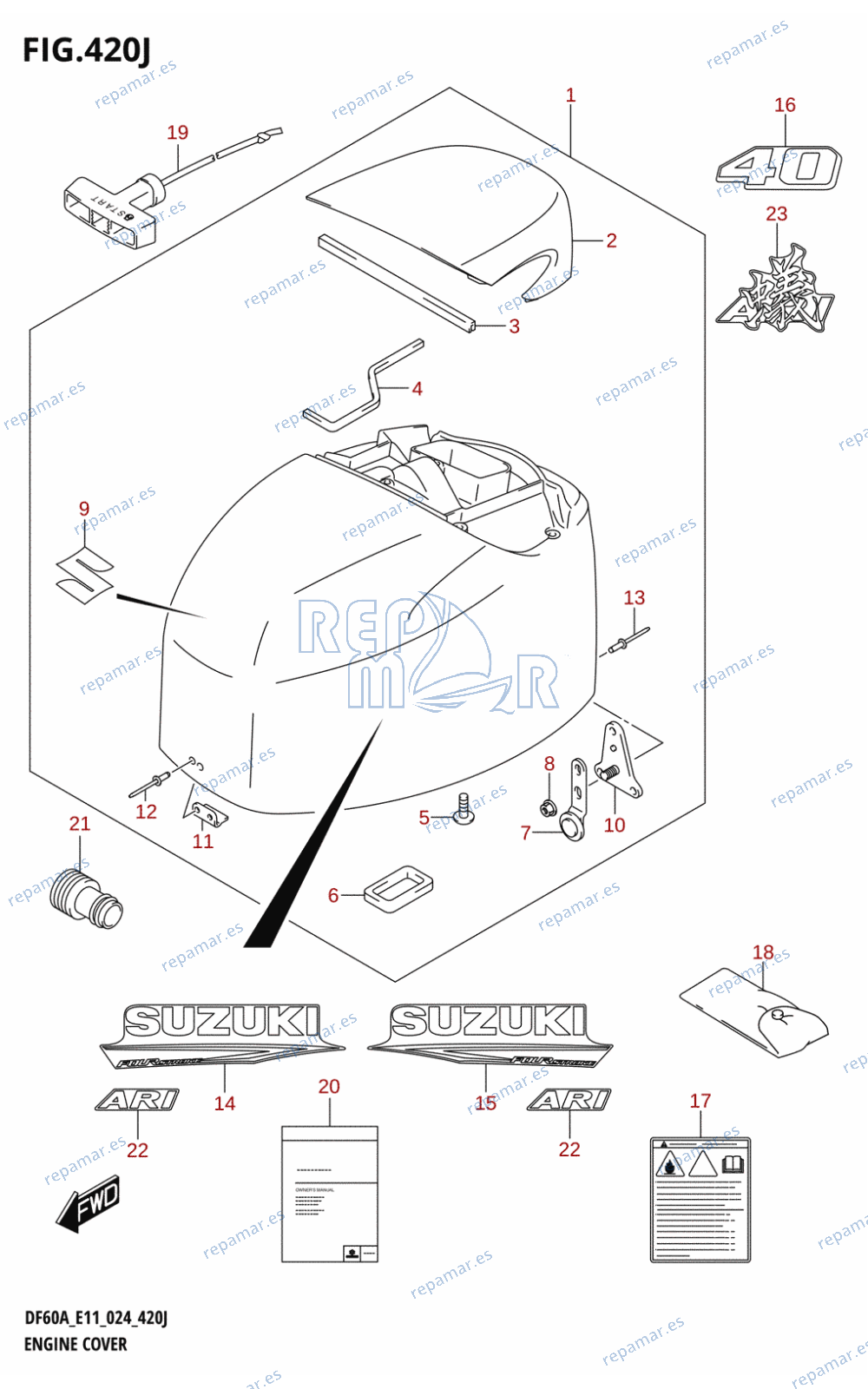 420J - ENGINE COVER (DF40ASVT)