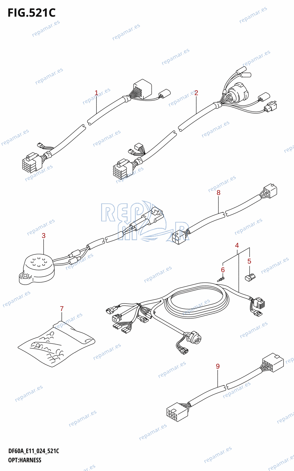 521C - OPT:HARNESS (DF40A,DF40AST,DF50A,DF60A,DF50AVT,DF60AVT,DF40ASVT)