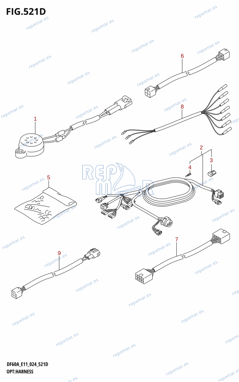 521D - OPT:HARNESS (DF40AQH,DF40ATH,DF50ATH,DF60AQH,DF60ATH,DF60AVTH)