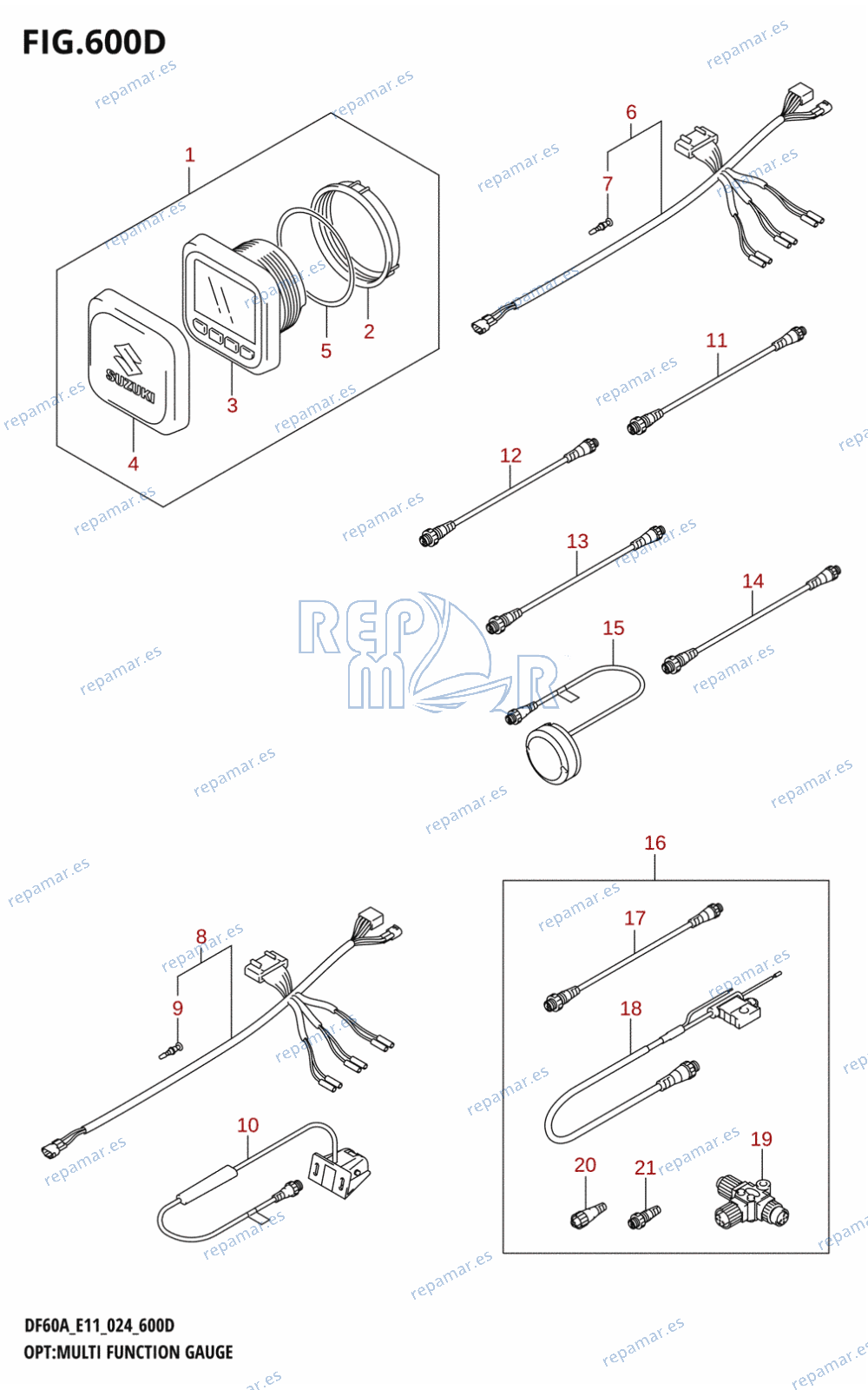 600D - OPT:MULTI FUNCTION GAUGE ((DF40A,DF40AST,DF50A,DF50AVT,DF60A,DF60AVT,DF40ASVT):(E03,E11,E34))