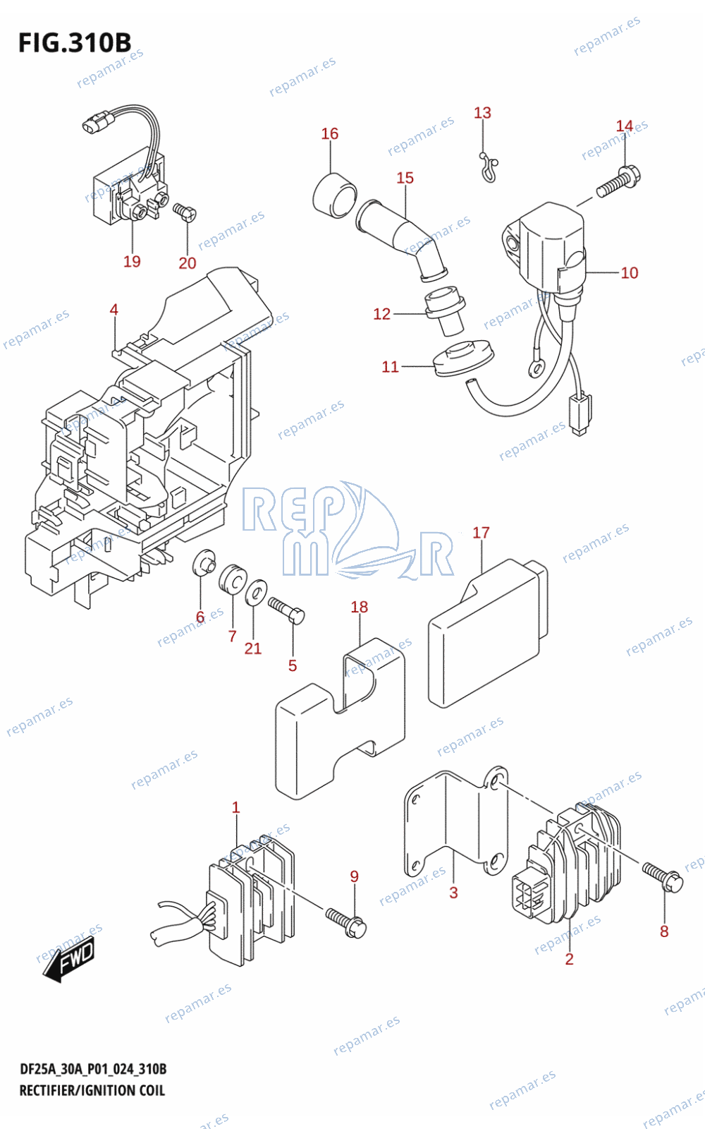 310B - RECTIFIER /​ IGNITION COIL (DF25AT)