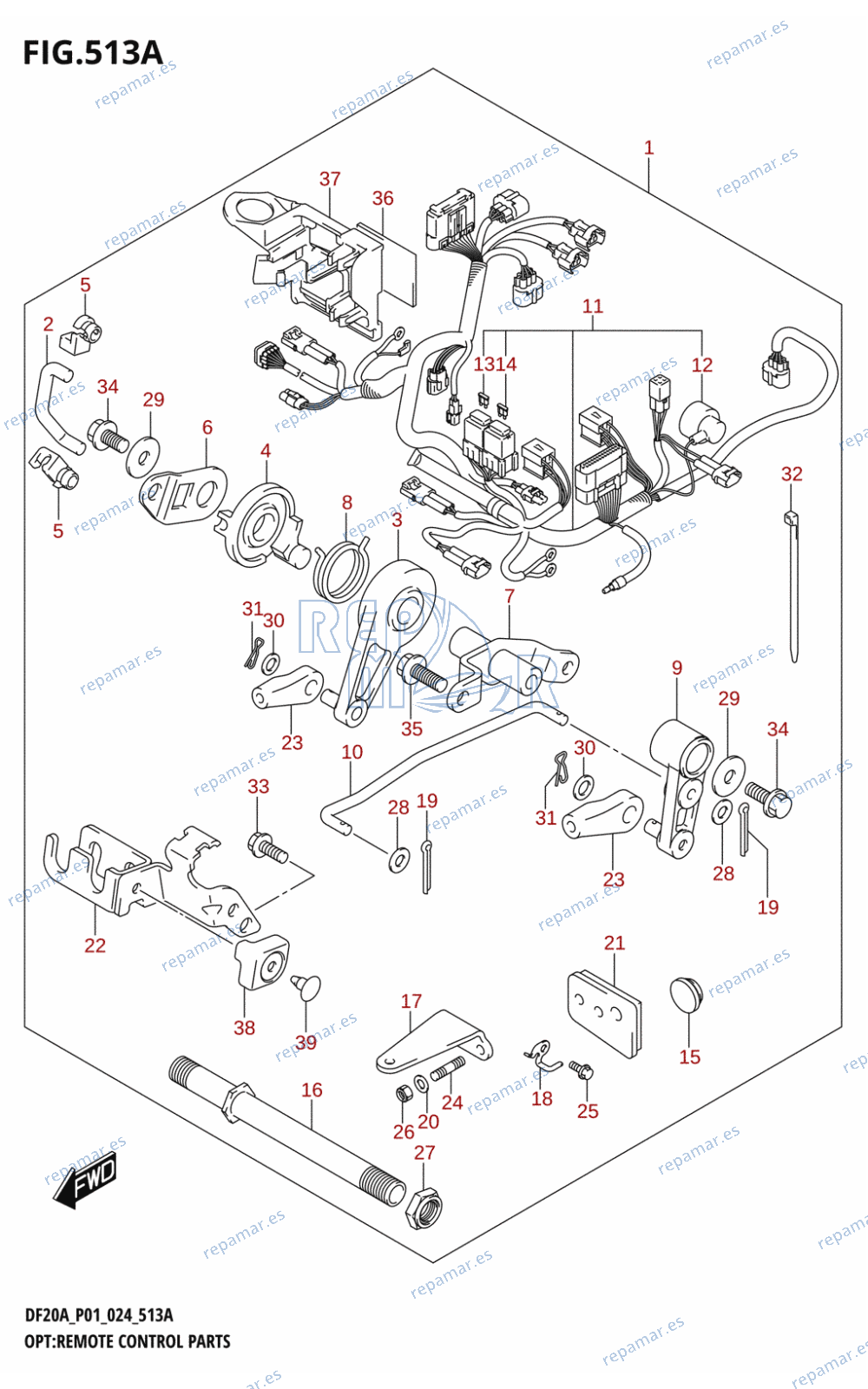 513A - OPT:REMOTE CONTROL PARTS (DF9.9B,DF15A,DF20A,DF20ATH)