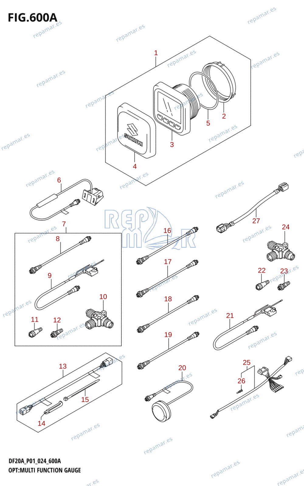 600A - OPT:MULTI FUNCTION GAUGE (DF9.9B,DF9.9BR,DF15A,DF15AR,DF15AT,DF20A:P01,DF20AR,DF20AT,DF20ATH)