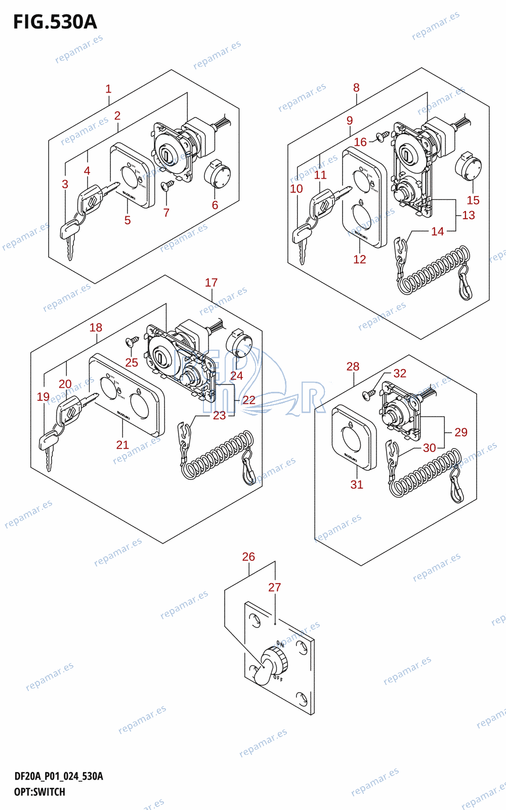 530A - OPT:SWITCH (DF9.9B,DF9.9BR,DF15A,DF15AR,DF15AT,DF20A,DF20AR,DF20AT)