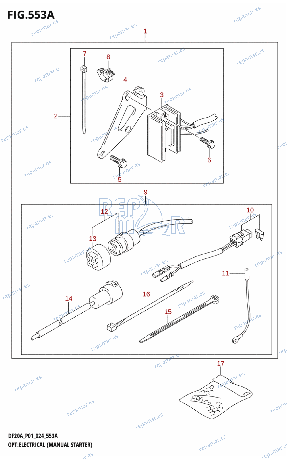 553A - OPT:ELECTRICAL (MANUAL STARTER) ((DF9.9B,DF15A,DF20A):M-STARTER)