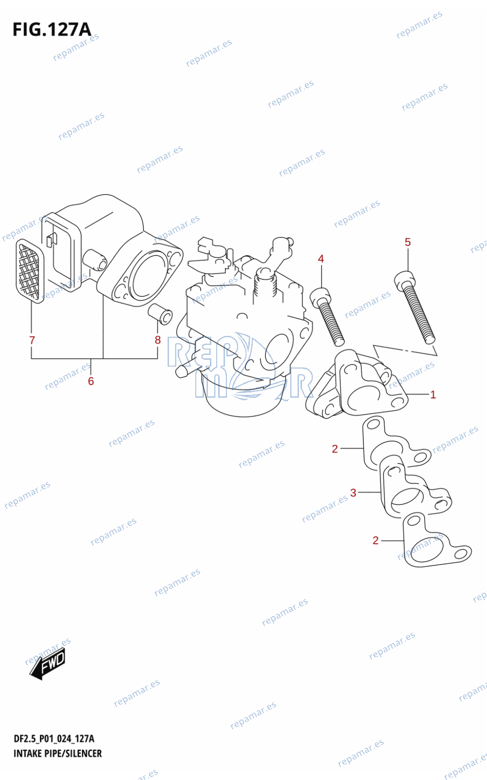 127A - INTAKE PIPE /​ SILENCER