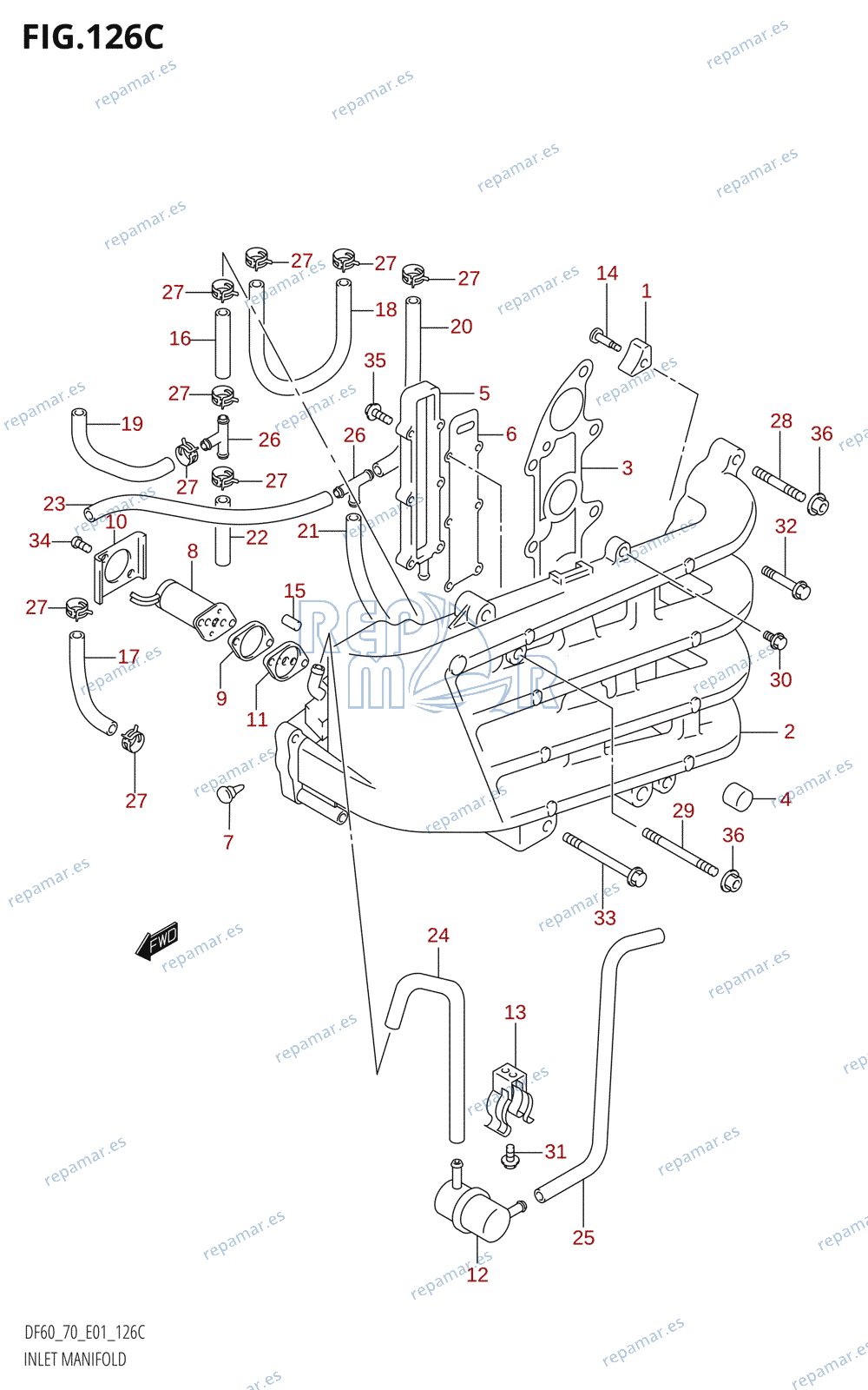 126C - INLET MANIFOLD (DF70T:(X,Y))