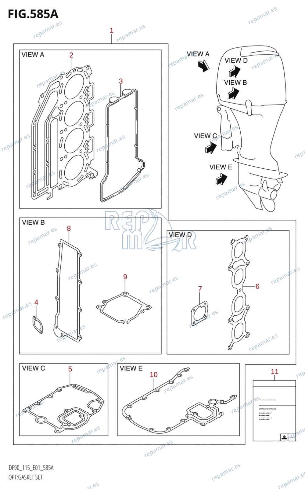 585A - OPT:GASKET SET