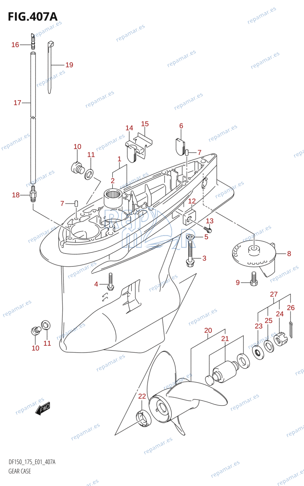 407A - GEAR CASE (DF150T,DF150WT,DF175T)