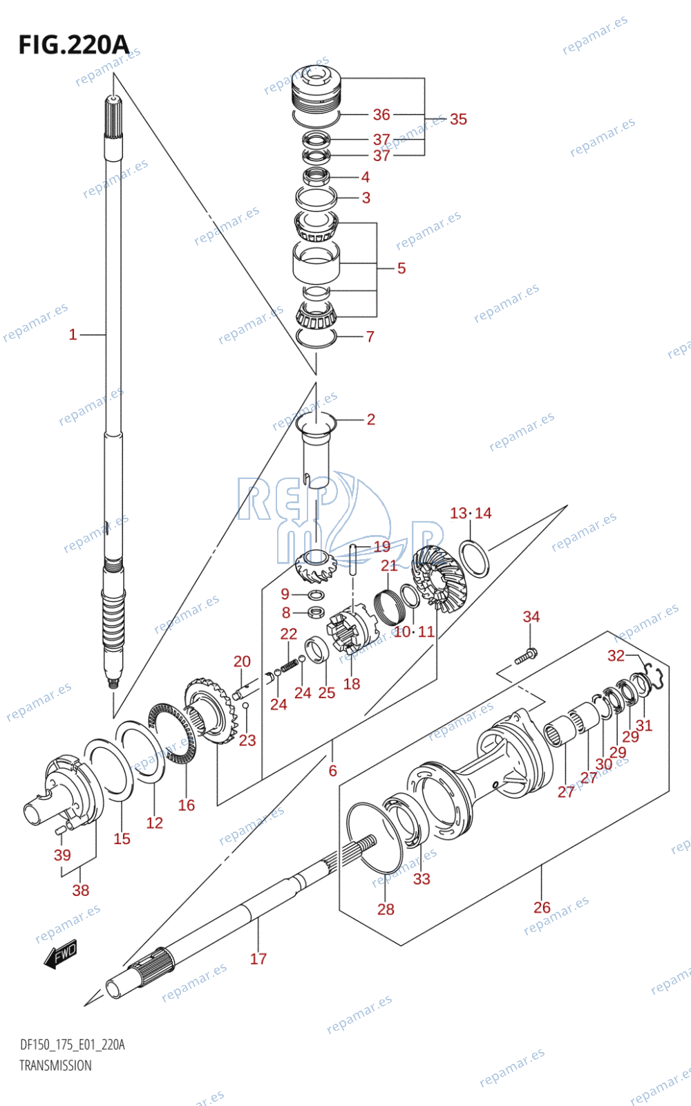 220A - TRANSMISSION (DF150T,DF175T,DF150WT)