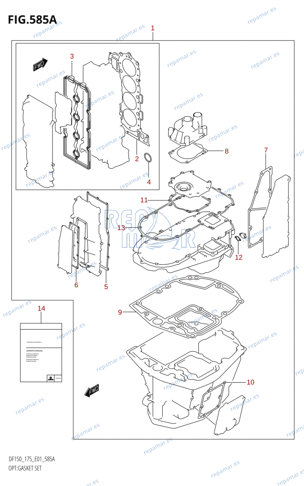 585A - OPT:GASKET SET