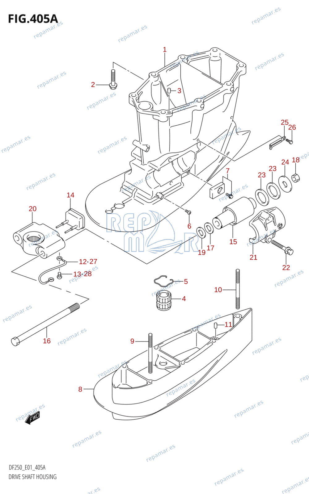 405A - DRIVE SHAFT HOUSING (X-TRANSOM,XX-TRANSOM)