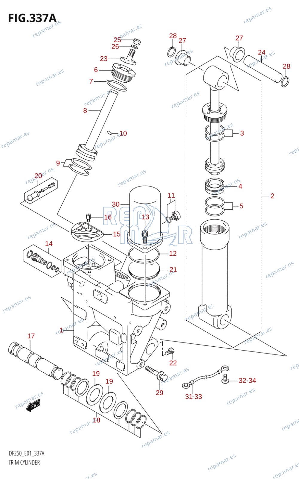 337A - TRIM CYLINDER (X-TRANSOM,XX-TRANSOM)