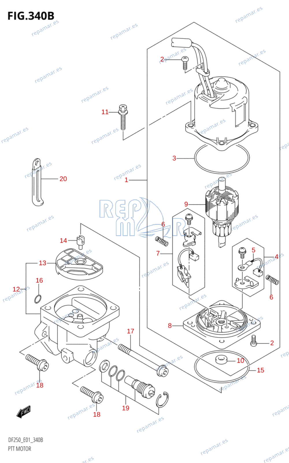 340B - PTT MOTOR (L-TRANSOM)