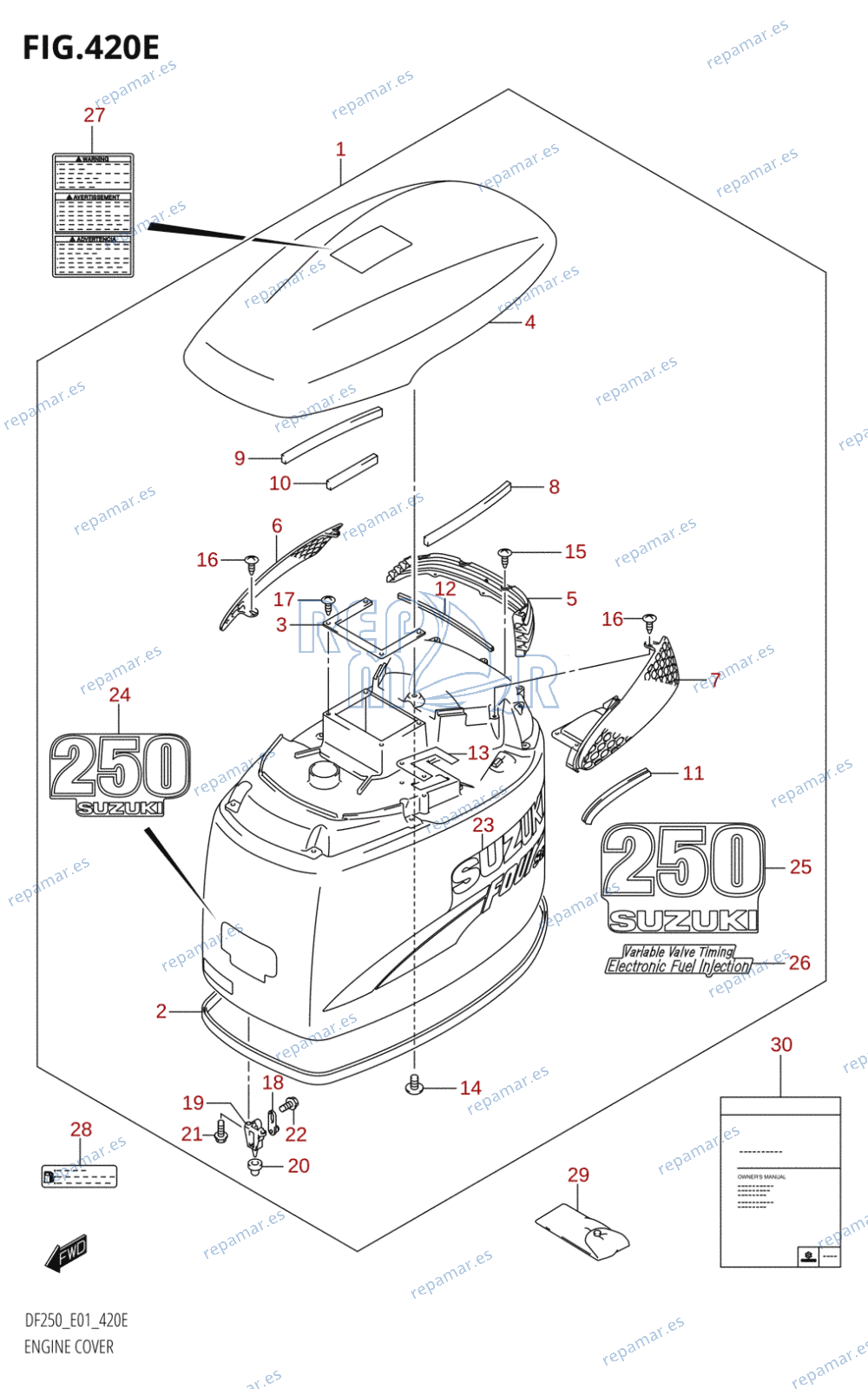 420E - ENGINE COVER (DF250T,DF250Z)