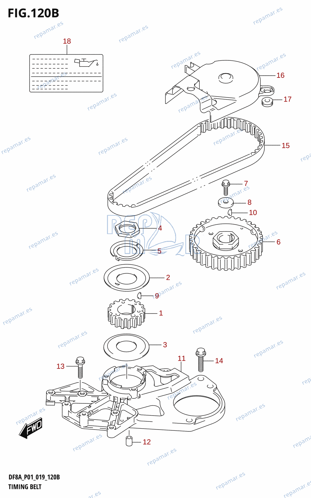 120B - TIMING BELT (DF8AR,DF9.9AR)