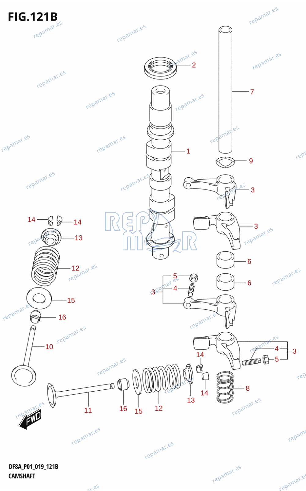 121B - CAMSHAFT (DF8AR,DF9.9AR)