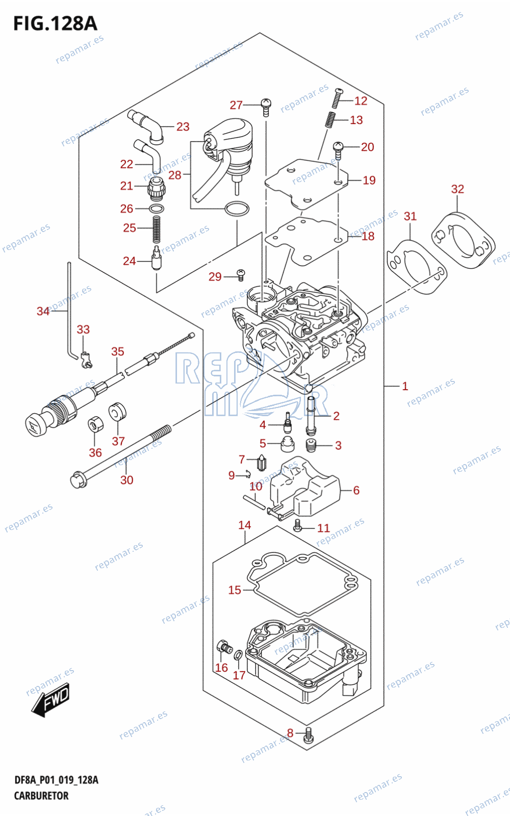 128A - CARBURETOR (DF8A)