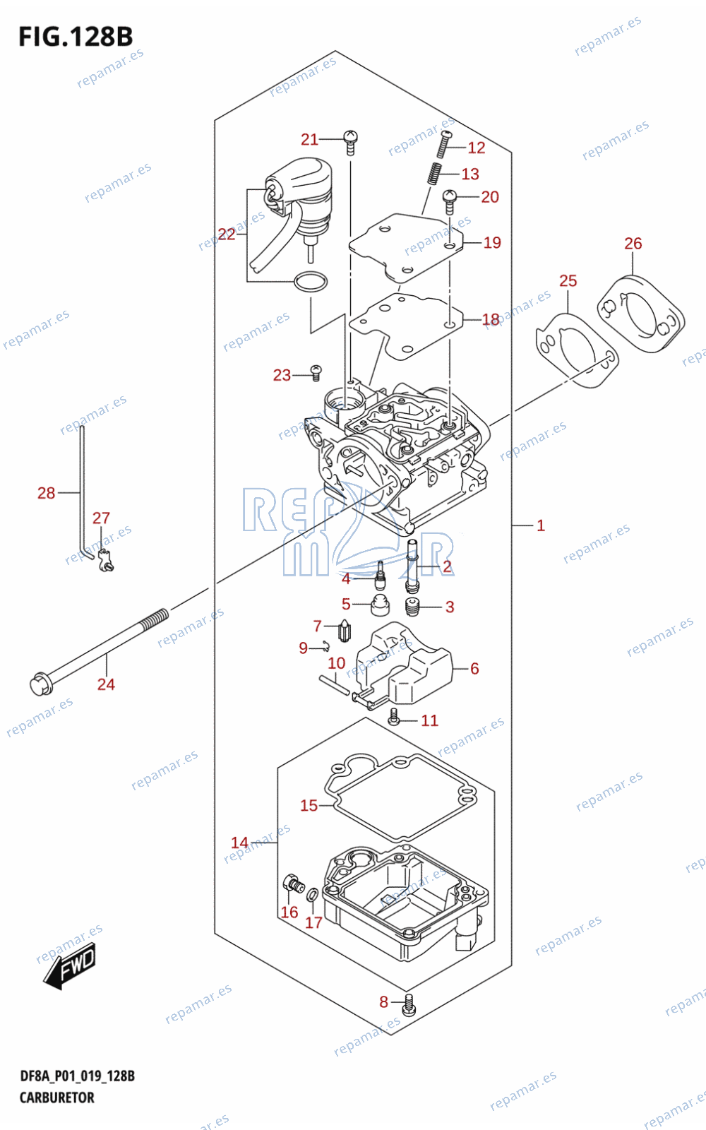 128B - CARBURETOR (DF8AR)