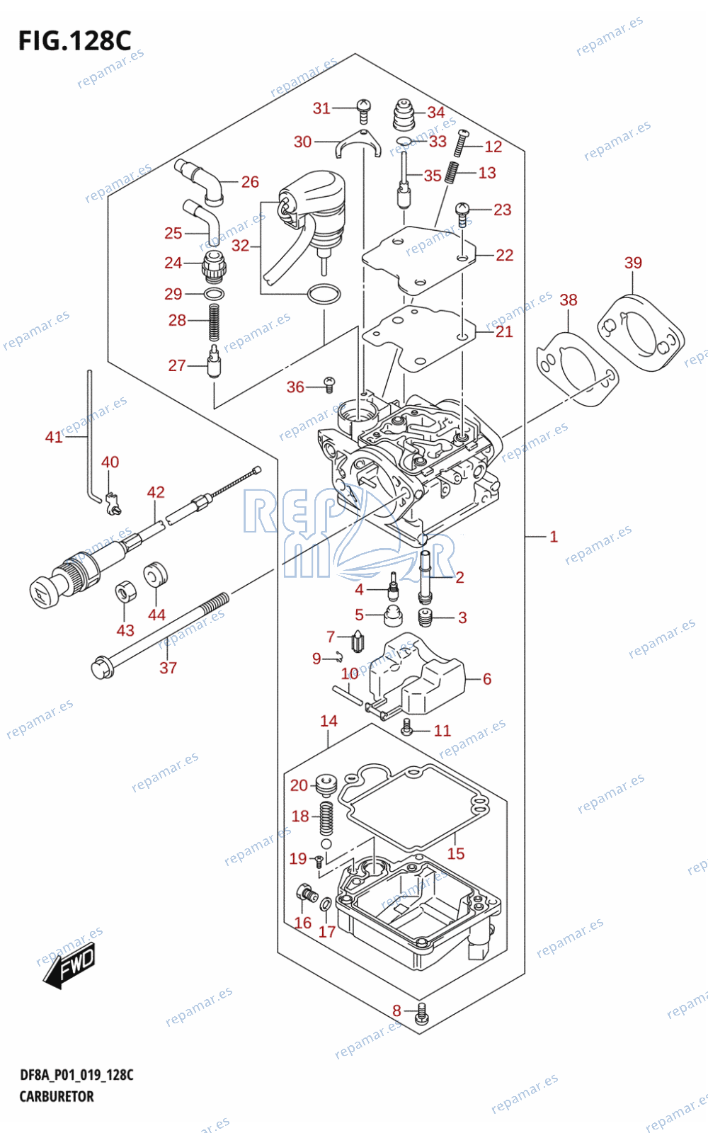 128C - CARBURETOR (DF9.9A)