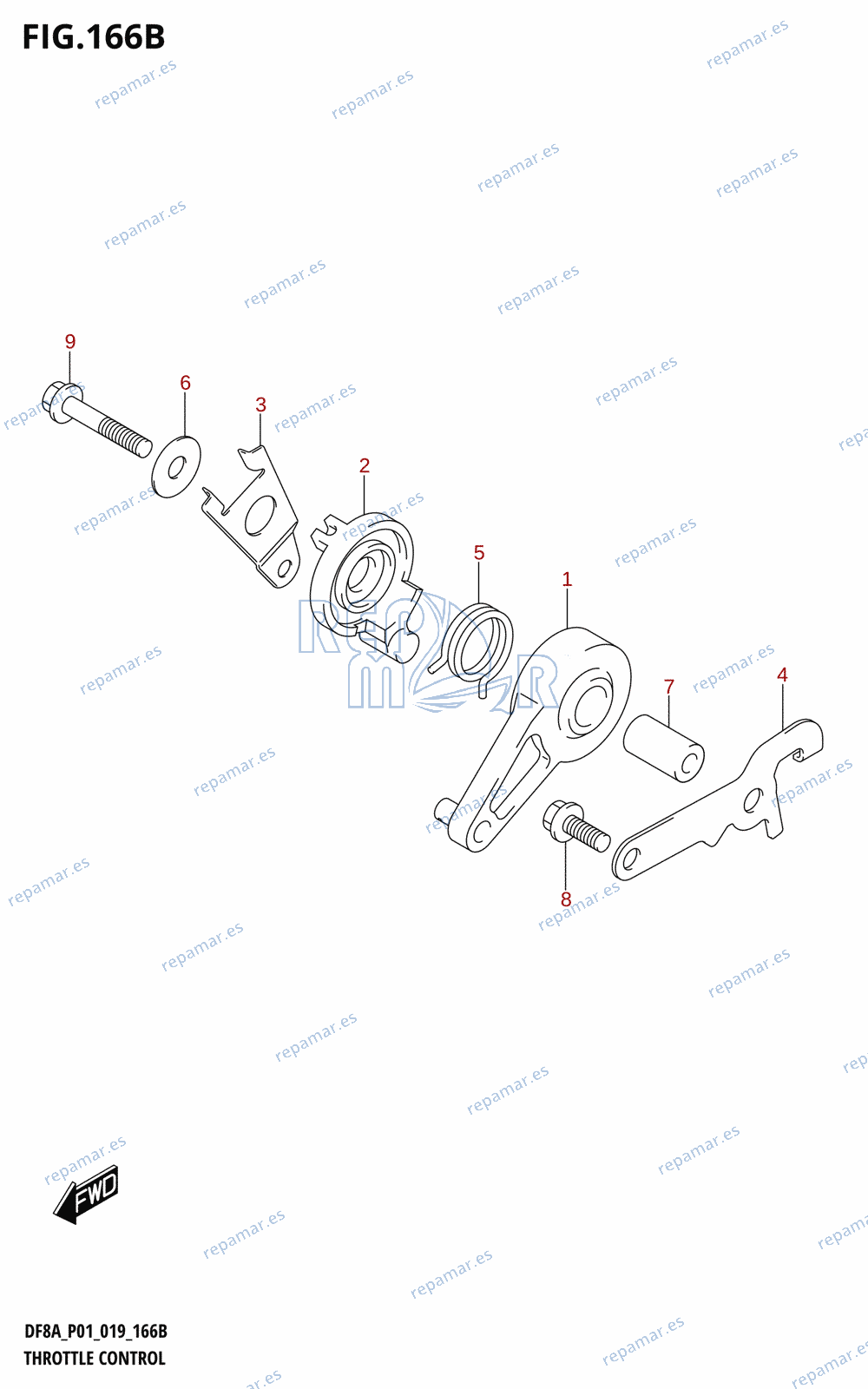 166B - THROTTLE CONTROL (DF8AR,DF9.9AR)