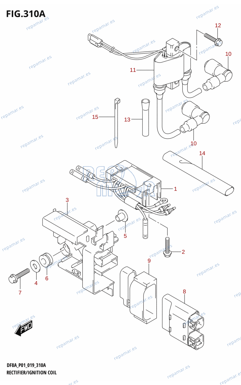 310A - RECTIFIER /​ IGNITION COIL (DF8A,DF9.9A)