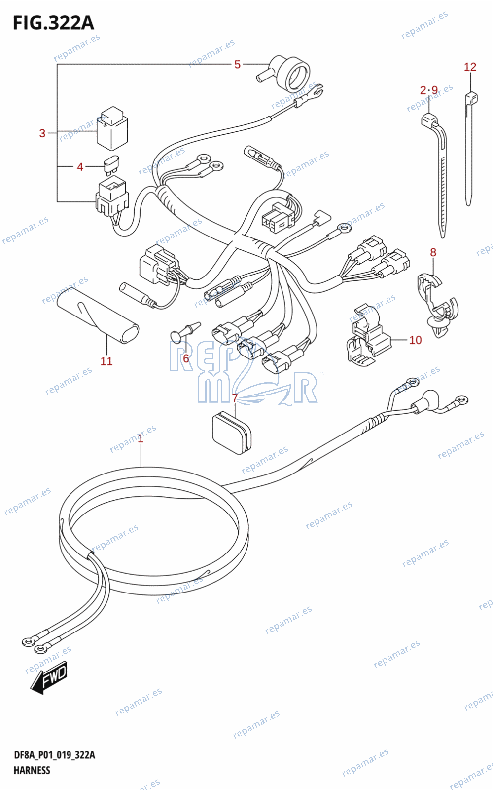 322A - HARNESS (DF8A,DF9.9A)