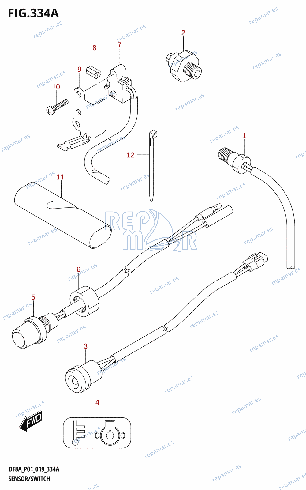 334A - SENSOR /​ SWITCH (DF8A,DF9.9A)