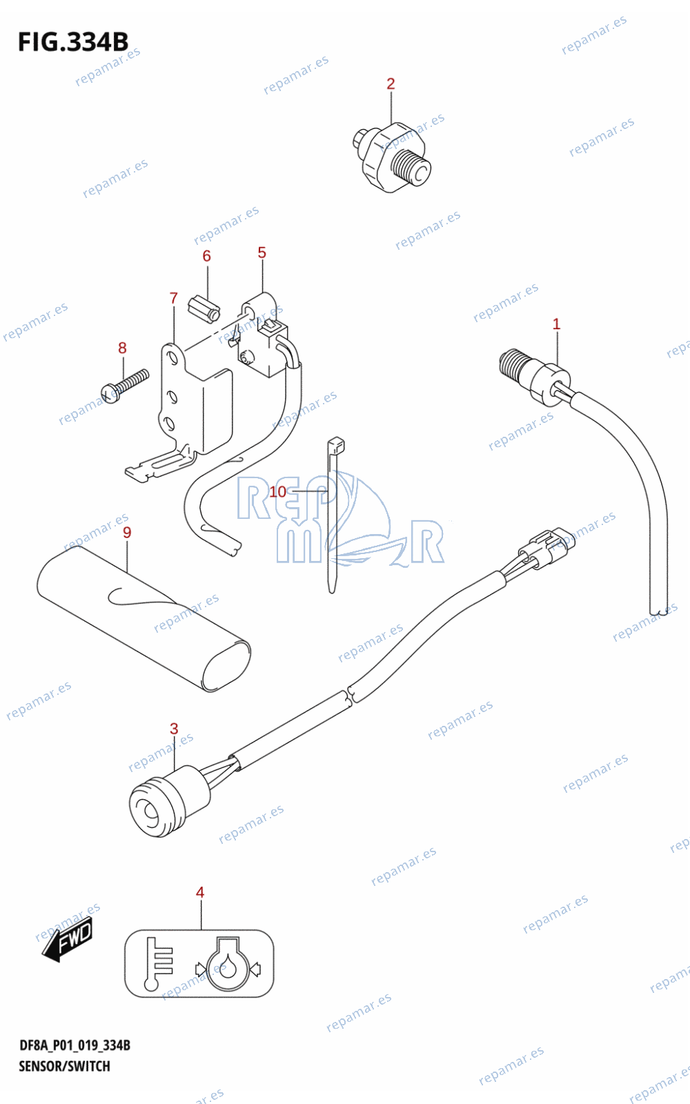 334B - SENSOR /​ SWITCH (DF8AR,DF9.9AR)