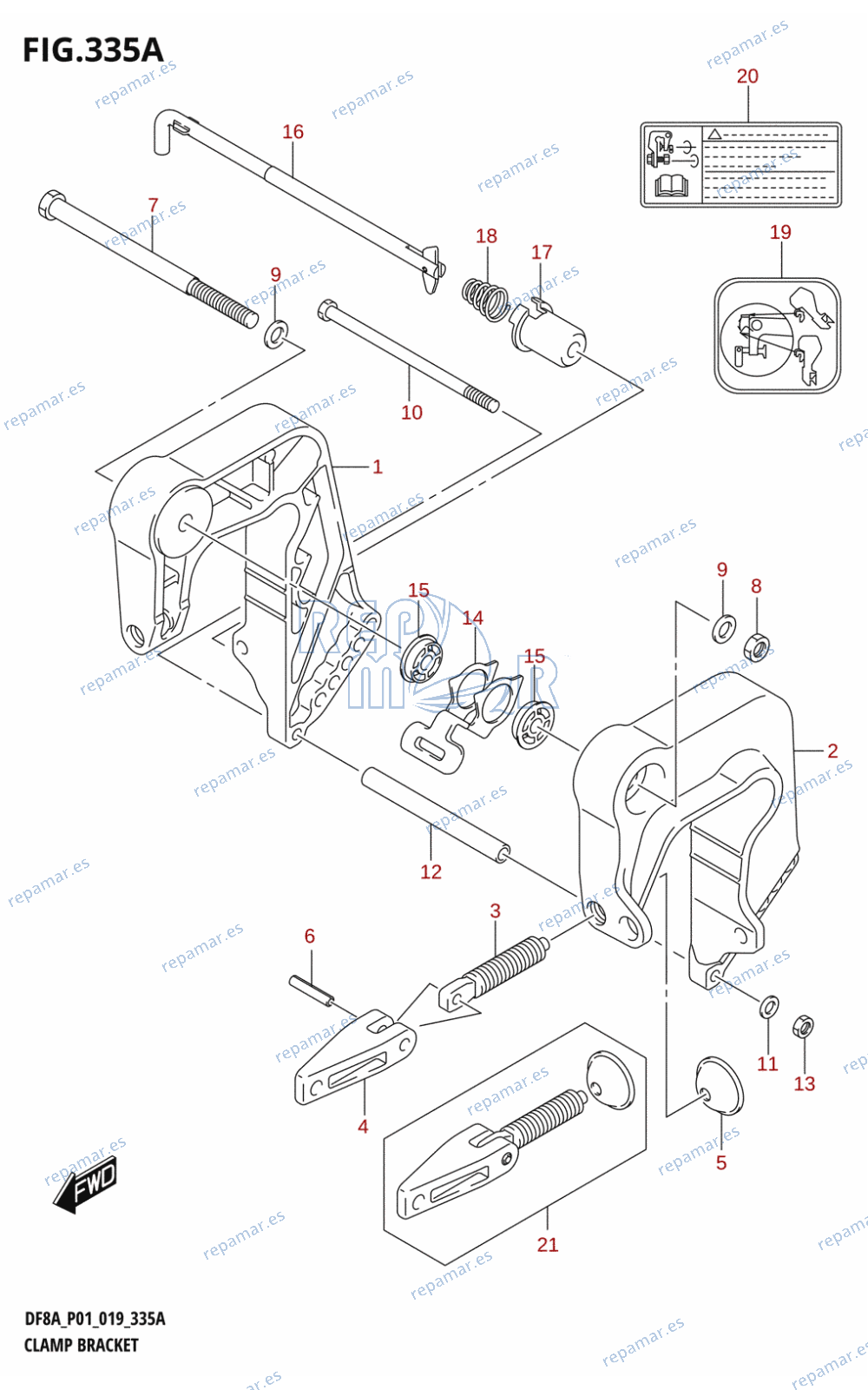 335A - CLAMP BRACKET (DF8A,DF9.9A)