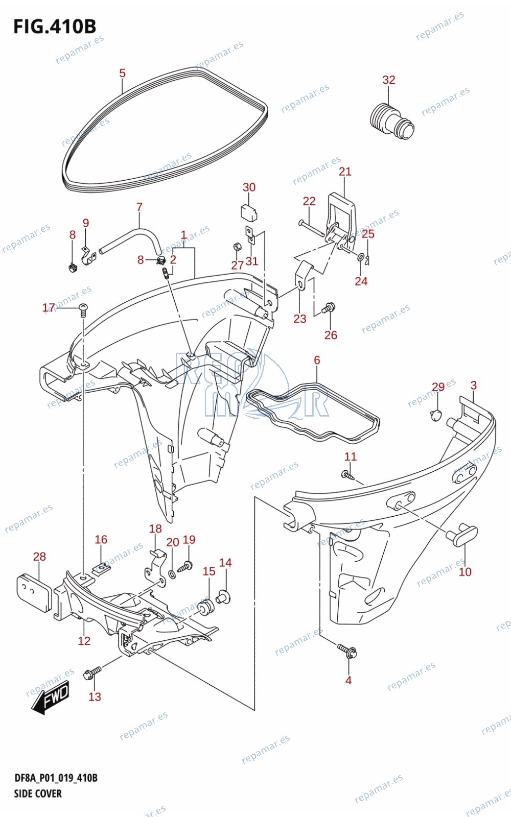 410B - SIDE COVER (DF8AR,DF9.9AR)