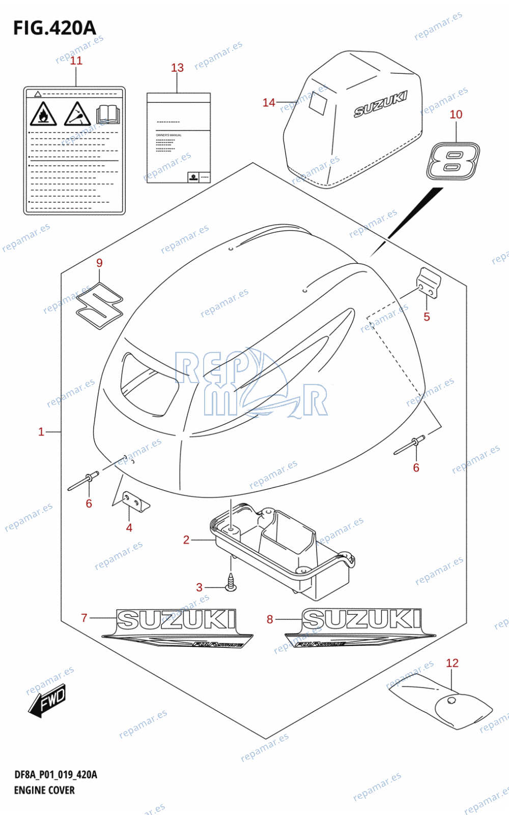 420A - ENGINE COVER (DF8A,DF8AR)