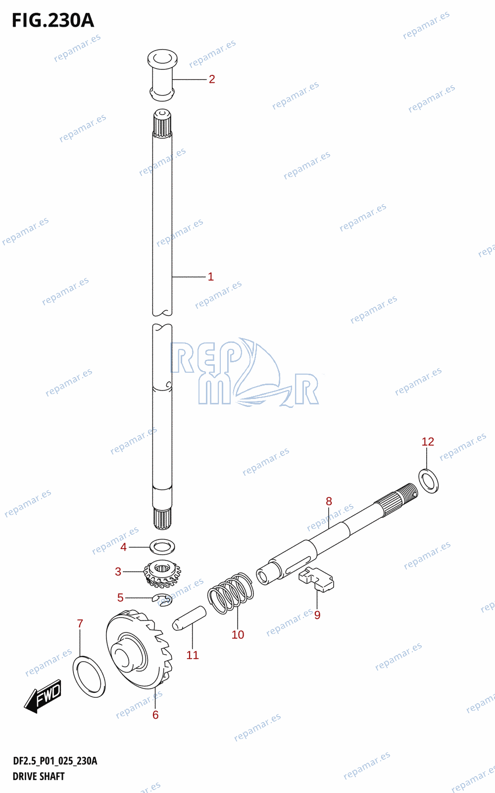 230A - DRIVE SHAFT (S-TRANSOM)