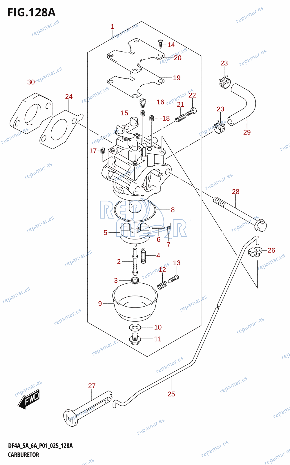 128A - CARBURETOR (DF4A)