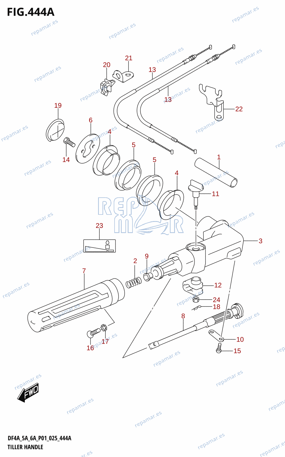 444A - TILLER HANDLE