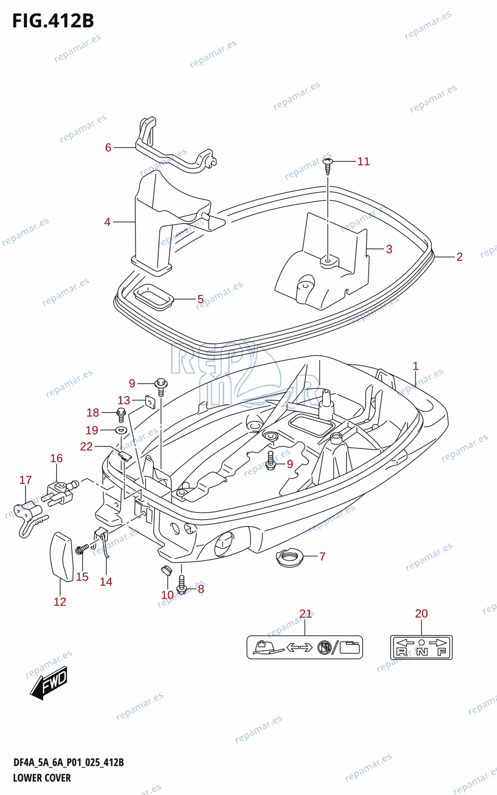 412B - LOWER COVER (DF5A,DF6A)