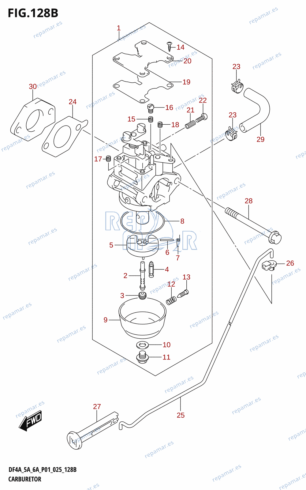 128B - CARBURETOR (DF5A)