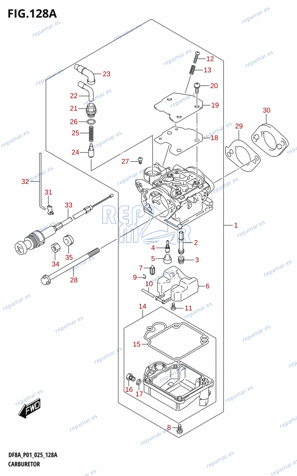 128A - CARBURETOR (DF8A)