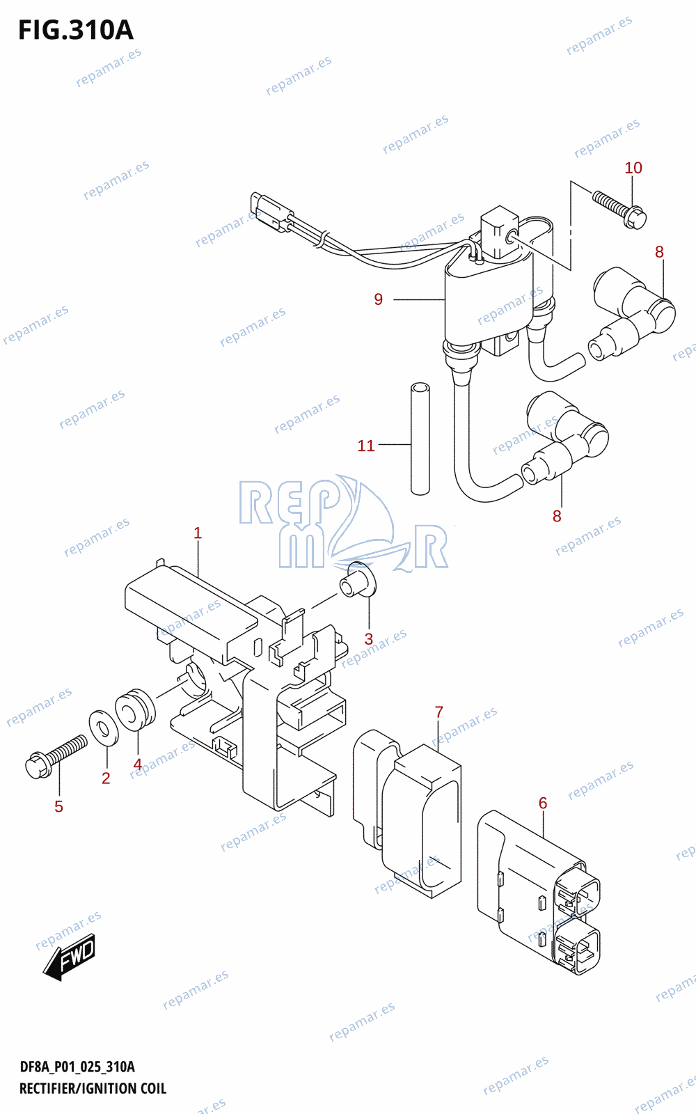 310A - RECTIFIER /​ IGNITION COIL (DF8A,DF9.9A)