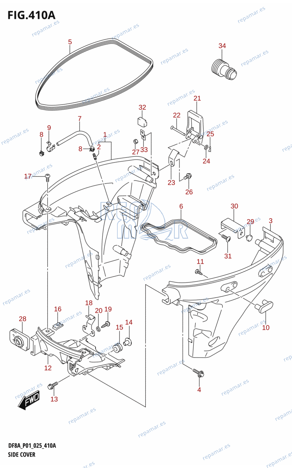 410A - SIDE COVER (DF8A,DF9.9A)