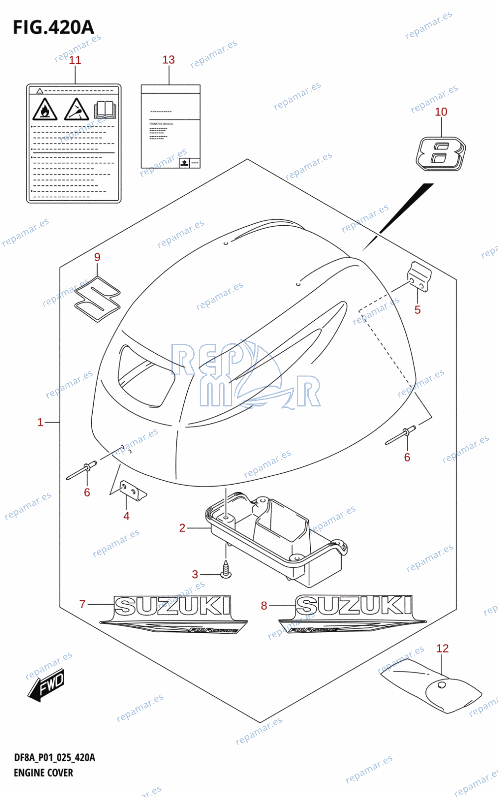 420A - ENGINE COVER (DF8A,DF8AR)